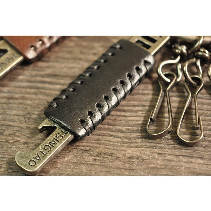 Wholesale Bottle Opener Retro Cowhide Men's Keychain